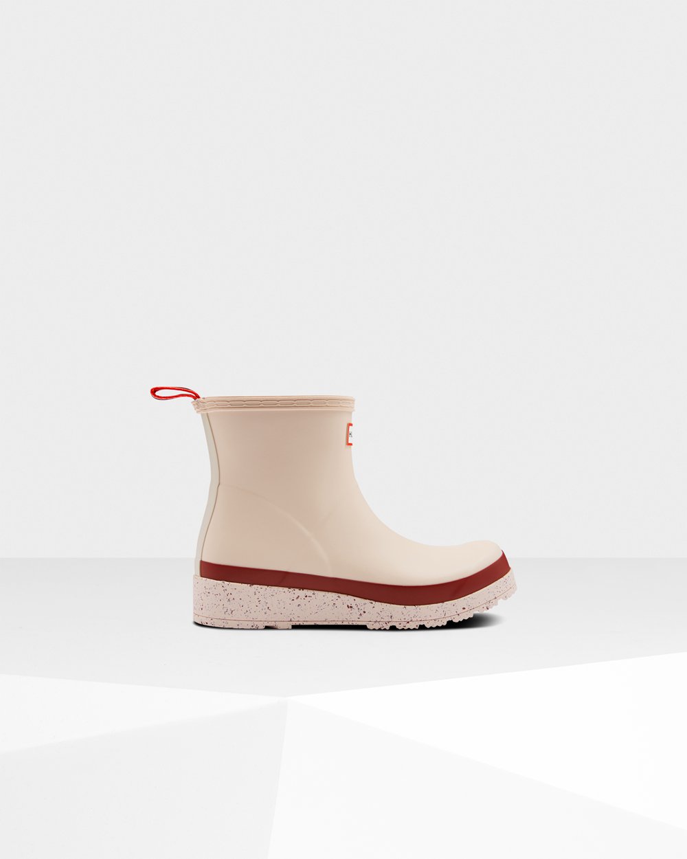 Hunter Original Short Speckle Rain For Women - Play Boots Grey Pink/Grey Red | India JCRLS3201